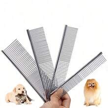 Stainless Steel Pet Grooming Brush, Gently Removes Loose & Matted Fur For Dogs & Cats - Multicolor - View 3