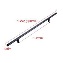 4个不锈钢T型橱柜把手，76毫米和96毫米旋钮和拉手，黑色家具把手 - 彩色 - 查看 17