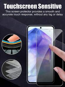 5pcs Privacy Screen Protector, Compatible With Samsung Series, 3D Tempered Glass Curved Edge, Anti-Scratch, Privacy Protection, Compatible With Galaxy S20 FE/S21 FE/S23 FE/S24 FE, A02/A03/A04/A05/A06/A12/A13/A14/A15/A16/A21/A22/A23/A25/A26/A50/A51/A52/A53/A54/A55/A56 Series - Black - View 6