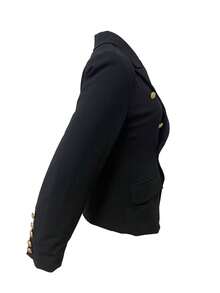 European & American Style Women's Fashion Casual/Work Blazer Jacket, Notched Collar, Slim Fit, Double-Breasted, Side Pockets - Black - View 2