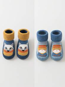2 Pairs Baby Socks, Anti-Slip Crawling Socks For Newborns 0-3 Years Old, Soft & Loose Fit - Multicolor - View 47