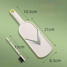 1pc Manual Cabbage Slicer, ABS Plastic Vegetable Cutter With Stainless Steel Blades, Kitchen Salad Prep Tool, No Electricity Needed, Multi-Function Veggie Grater Suitable For Cabbage And Leafy Greens - Beige - View 2