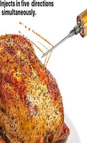 Turkey Injector Syringe - 3 Marinade Injector Needles, Meat Injector Syringe 1OZ, Portable Meat Injector Kit With Black BBQ Brush &Amp; Cleaning Brush For Smoked BBQ Grill, Food Syringe With 5-Hole Needle - ColorA - 查看 2