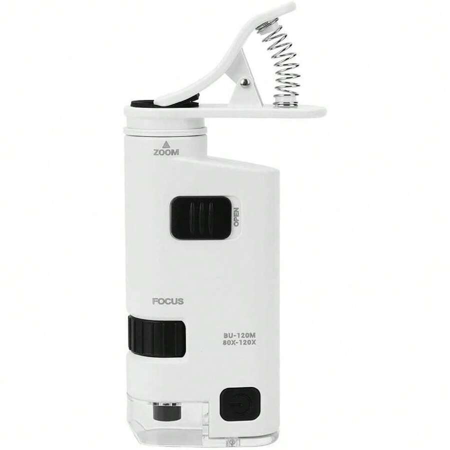 Microscopio Lupa 80-120X Zoom Ajustable con LED Lupa para Teléfono Celular Abrazadera para Joyas Biológicas Monedas Sellos Antigüedades Detección de Piezas de Precisión,41156162 - A - Ver 1