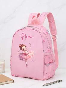 1 pieza Mochila mini personalizada de estilo minimalista elegante con estampado de ballet, adecuada para volver a la escuela, uso diario, salidas, escuela y viajes, también un excelente regalo de cumpleaños o Navidad. Patrón de impresión aleatorio. Se puede personalizar con su nombre, número de la suerte o fecha de aniversario. - Multicolor - Ver 5