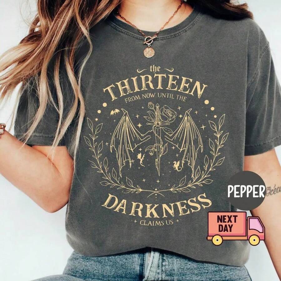 Shirt, Retro The Thirteen Throne Of Glass Shirt, From Darkness Claim Us T-Shirt,Bookish Gift,Fantastic Reader Shirt For Women - 灰色 - 查看 1