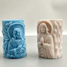 Jesus Shaped Cylinder DIY Handmade Fragrance Plaster Multifunctional Silicone Mold - White - View 4