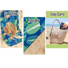 Runmeihe Strandtuch, 80 x 180cm Extra großes Mikrofaser Strandtuch für Erwachsene, Doppelseitiges FSandssfreies Schnelltrocknend Leichtes Handtuch für Strand Schwimmen (Flamingo-Grün)-4663 - Flamingo-grün - Übersicht 8