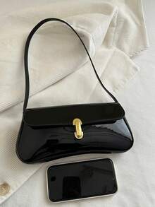 1 件女士复古仿油皮翻盖装饰单肩腋下包，适合约会、旅行和派对等场合，小众高端法式棍包，时尚百搭腋下包，韩版简约女士单肩包，高端百搭女士翻盖设计腋下包，秋冬通勤女士包，圣诞节、新年礼物 - 彩色 - 查看 6