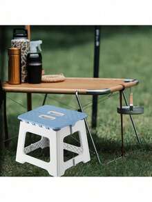 1 pieza aburete Plegable portátil con asa, Taburete de Plástico Antideslizante Reposapiés Compacto y Resistente Escalera Ligera Sillas Plegables Ideal para Baño Cocina Dormitorio Camping,portátil mini silla plegable al aire libre para adultos, silla de pesca portátil - Celeste - Ver 9