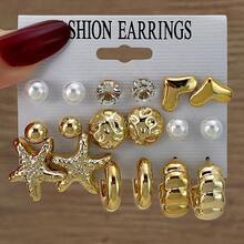 VKME 18件套金属材质海星卡片耳环套装 - XH92825190/25386 - 查看 9