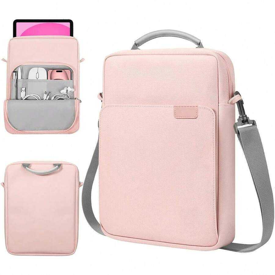 Tablet Sleeve Bag Case With Shoulder Strap Compatible With Samsung Galaxy , IPad , Kindle And Android Tablet. - Baby Pink - View 1