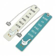 1 pieza Marcapáginas divertido de acero inoxidable Marcapáginas de ganso tonto para amantes de los libros, lectores empedernidos, marcadores de lectura, regalos de cumpleaños y Año Nuevo para hombres y mujeres, para uso diario en la oficina - Multicolor - Ver 9