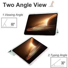 透明笔槽三折平板电脑保护套，时尚之选，适用于 OPPO Pad 11"、OPPO Pad Air、OPPO Pad Air 2、OPPO Pad 3/2、vivo Pad 11"、vivo Pad Air 11.5"/iQOO Pad Air、vivo Pad 5/3/2 12.1"（2024/2023）/iQOO Pad 2 12.1"/iQOO Pad 12.1"、vivo Pad 3/5 Pro 13"（2024/2025）/iQOO Pad 2 Pro 13" 平板电脑 - 薄荷綠 - 查看 4