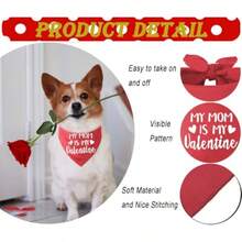 Valentines Dog Bandana Red Pet Valentine Scarf For Medium Large Dogs - As Pic - View 2