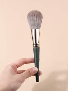1pc Soft & Fluffy Makeup Brush, Large Powder Brush, Setting Brush, Highlighter Brush, Blush Brush, Facial Makeup Tool - Dark Green - View 5