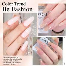 Larvall Beautpal Jelly Gel Polish Sheer Pink Crystal Transparent Milky White Nude Sheer Gel Nail Polish Kit For Salon Gel Manicure And Nail Art Collection Gift Set 8ML 6PCS - ColorF - 查看 4