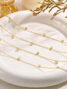 Boho Multi-Layered Tassel Bikini Bra Silver Gold Waist Chain Tassel DropTear Beads Angle Wings Belly Chain Stomach Chain Tassel Adjustable Bikini Beach Plus Size Shiny Waist Body Chain Belt Belly Jewelry Summer Beach Vacation Holiday Party Accessories Women And Girls - Dây chuyền mặt dây đính đá quanh eo - Xem 4