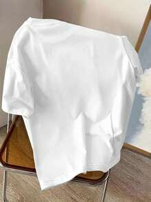Call Me If You Get Lost Graphic Casual Soft Short Sleeve Pure Cotton 180gsm T - Shirt - trắng - Xem 2