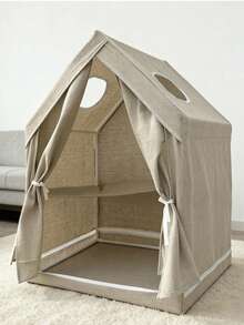 中小型封闭式宠物帐篷，四季透气舒适宠物屋，可拆卸易安装室内宠物床，猫狗防焦虑休息庇护所 - 橄欖綠 - 查看 12