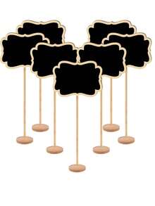 1/5/10pcs Wooden Small Chalkboard Signs With Stands, Rectangular Blackboard Labels For Party, Buffet, Wedding, Birthday Decoration - Multicolor - View 7