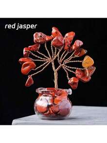 1pc Natural Crystal Mini Glass Wishing Bottle With Lucky Tree Healing Stone, Polished Gemstone Decor, Birthday Gift, Positive Energy & Good Wishes, Christmas Gift, Spring Garden Decor - Small Flowering Tree In a Fish Tank - View 25