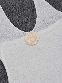 Yueweiniel 优雅V领半透明手工刺绣花卉针织白色吊带长裙，侧开衩，修身剪裁，适合夏季海滩、情人节、音乐节等场合。 - 白色 - 查看 10