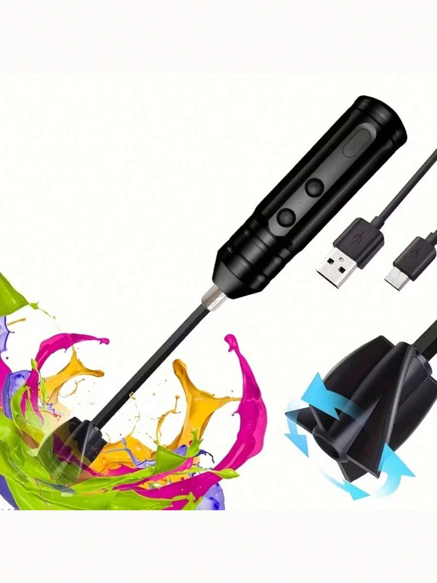 Premium Resin Mixer, Battery Powered Hand-Held Epoxy Resin Mixer To Relieve Wrist Fatigue, Epoxy Resin Stirrer, Resin Mixer, Resin Mold, Silicone Resin Mold Mixer, DIY Crafts (Including 1 Mixing Rod + 1 Double-Headed Screwdriver). It Can Also Be Used As An Electric Screwdriver. 1 Mixing Rod S M L - Multicolor - View 1