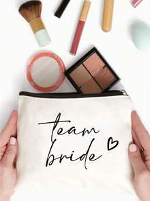 1pc Bridal Makeup Bag, Travel Toiletry Bag, Bridal Party Gift, Gift For Bride, Bridesmaid And Friends, Beach Travel Essential - Multicolor - View 5