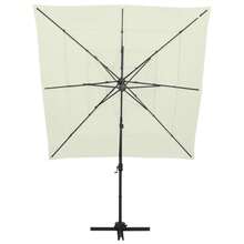 vidaXL Sonnenschirm Mit Aluminium-Mast 4-Lagig Sandfarben 250x250 Cm - A - View 5