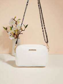 1pc Girls' Minimalist Crossbody Bag & Coin Purse, Zebra Print Adjustable Wide Strap, Fashion Flat Fabric, Ideal Gift - Multicolor - View 4