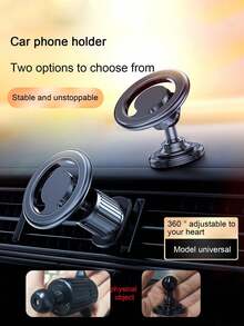 1pc Rotatable Car Dashboard Air Vent Mount Phone Holder, Fits Most Smartphones - A - View 12