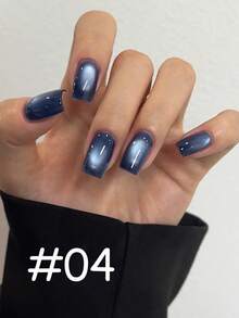 10毫升新款流行蓝宝石猫眼凝胶指甲油 2026 亮白闪亮蓝黑色深海蓝瓷白玻璃珠猫眼美甲美甲用品情人节美甲 - 彩色 - 查看 21