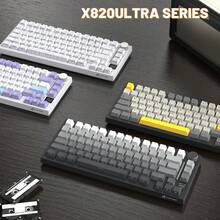 ATTACK SHARK X820 Ultra 75% Wireless Gaming Mechanical Keyboard Hot-Swappable Gasket Mount RGB Backlit BT/2.4G/Wired Custom Keyboard With Smart TFT Display&Knob QMK Driver - Multicolor - View 9
