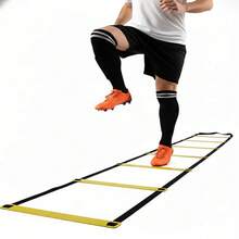 Escada De Agilidade Treino Funcional  Futebol 7 Degraus Ajustável 3 Metros - Amarelo - Visão 2