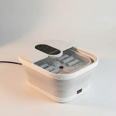 Tina de Hidromasaje para Pies, Plegable, con Burbujas, Portatil, con luz roja y Termico, para Spa