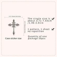 50pcs Gothic Cross Sticker Series, Unique & Cool Design, Suitable For Scrapbooking, Notebooks, Laptops, Water Bottles, Cars, Faith-Based Designs With Positive Messages, Great Gift - 50pcs/pack - View 2