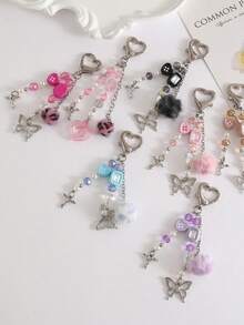 1pc Girl Beaded Heart Shaped Simple Phone Lanyard, Cute Phone Charm, Great Gift For Friends - Multicolor - View 6