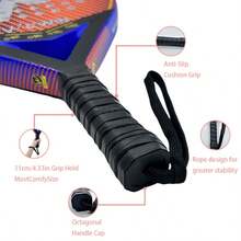 板式网球拍，碳纤维软EVA拍面，配有拍包，非常适合感恩节、圣诞节、万圣节和新年庆祝活动。 - 彩色 - 查看 6