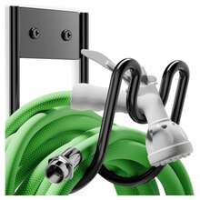 家用园艺挂钩，水管架，花园浇水工具架，壁挂式储物架，铁架冲孔软管电缆挂钩 - A - 查看 1