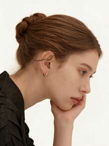 一对小直径素面戒指耳环，采用304金色不锈钢制成（低过敏性材料） - 彩色 - 查看 5