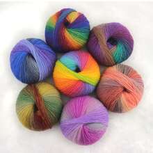 4 X 50g Gradient Rainbow Knitted Yarn, Fresh And Bright 100% Knitted Warm Yarn, Suitable For Sweater Knitting, Christmas Scarf Crochet, New Year's Gift, Home Decor DIY - A - View 3