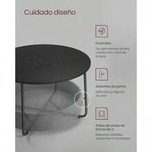 jjytVASAGLE Mesa de Centro Reda con Almacenamiento Mesa de Salon con Cesta de Tela M de Ml Negro Tinta y Gris Pizarra MLCT244B56Mesa de centro exterior - Negro Tinta  Gris Pizarra - Ver 4