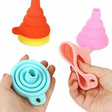 Foldable Silicone Collapsible Funnel - Portable, Durable & Easy-Clean Kitchen Tool For Fuel Hoppers, Beer, Oil, And More - Food-, Space-Saving Design With Ergonomic Handle, Kitchen Funnel, Oil Pouring, Compact Storage, Easyclean Material, Oil Dispenser Bottle For Kitchen, Oil Dispenser Bottle For Cooking, Beer Funnel, Motorcycle Oil Funnel, Funnel For Cans/Liquid, Kitchen Accessory - 4pcs - View 4