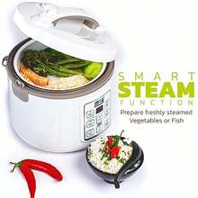 Rice Cooker Slow Cooker And Food Steamer For 1-6 People 1.2 Litre - Keep Warm Function Delay Timer Premium Inner Pot Spatula And Measuring Cup Perfect Rice Every Time Quick And Easy - As Pic - View 6
