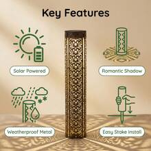Đèn sân vườn năng lượng mặt trời bằng kim loại kiểu cổ điển, chống thấm nước, đèn lối đi năng lượng mặt trời rỗng ruột với hiệu ứng chiếu sáng, đèn trang trí cảnh quan năng lượng mặt trời cho sân vườn, bãi cỏ, hiên nhà, lối đi. - TY-K111 - Xem 6