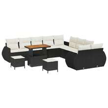 vidaXL 13-Teiliges Garten-Sofa-Set Mit Kissen In Schwarz Und Creme - Black - View 2
