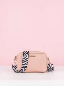 1pc Girls' Minimalist Crossbody Bag & Coin Purse, Zebra Print Adjustable Wide Strap, Fashion Flat Fabric, Ideal Gift - Multicolor - View 13