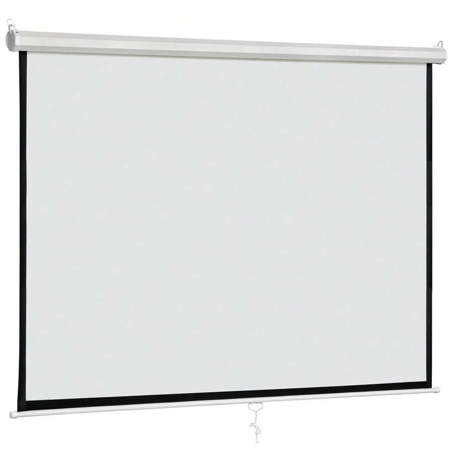 Projection Screen Manual Pull Down Projector Movie Screen 72/80//120 - 100" (16:9) Đen - Xem 1
