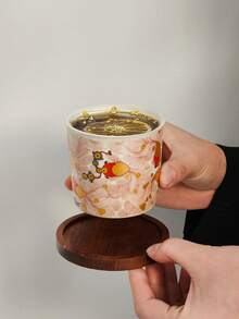1个小众手绘锦鲤镀金咖啡杯，配木质杯垫，营造温馨氛围，适合制作下午茶拉花咖啡。 - 彩色 - 查看 9
